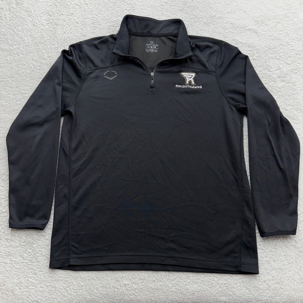 EvoShield Rochester Knighthawks NLL Mens Large Black Quarter Zip‎ Pullover L